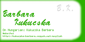 barbara kukucska business card